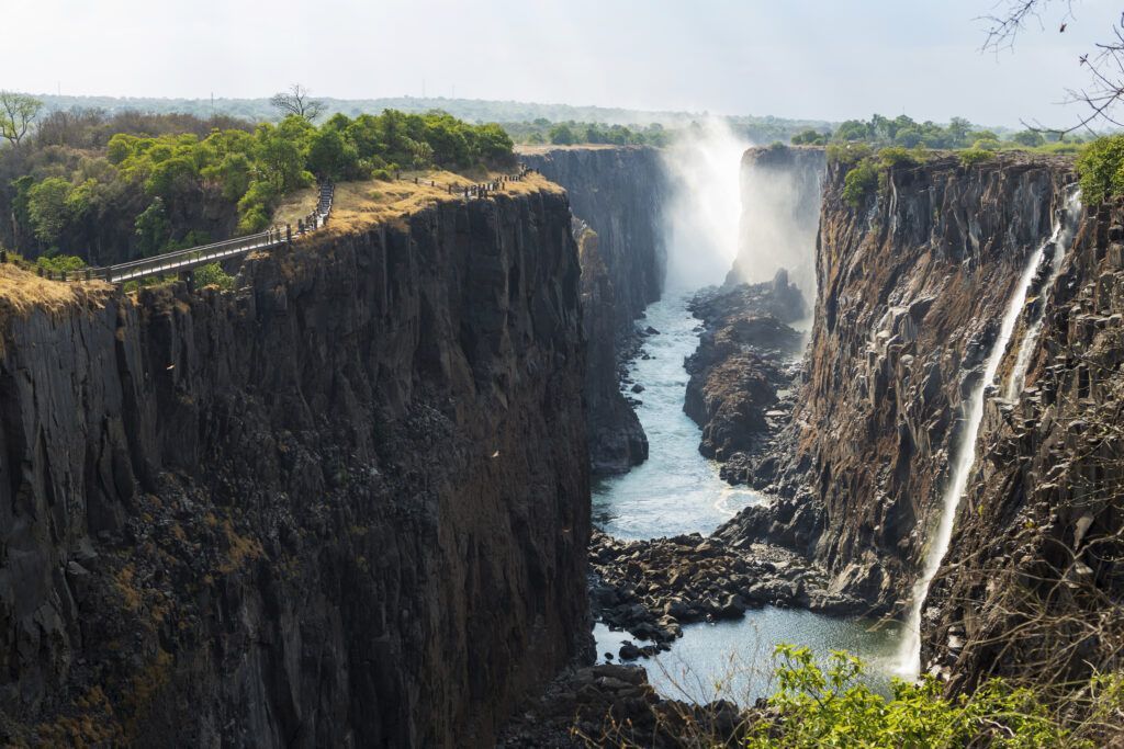 Victoria Falls viewed from the Zambian side.