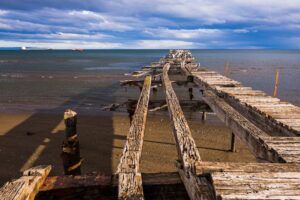 Old pier at Punta Arenas, Magallanes and Antartica Chilena Region, Chilean Patagonia, Chile, South A